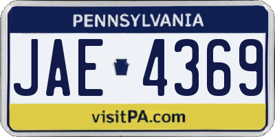 PA license plate JAE4369