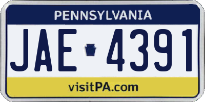 PA license plate JAE4391