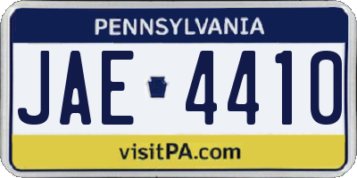 PA license plate JAE4410