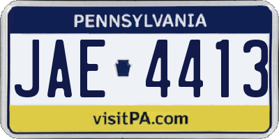 PA license plate JAE4413