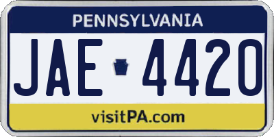 PA license plate JAE4420