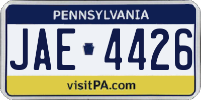 PA license plate JAE4426