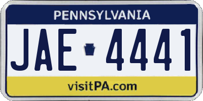 PA license plate JAE4441