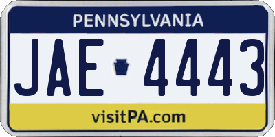 PA license plate JAE4443