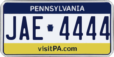 PA license plate JAE4444