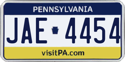 PA license plate JAE4454