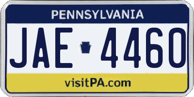 PA license plate JAE4460