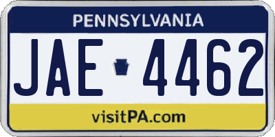 PA license plate JAE4462