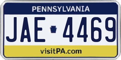 PA license plate JAE4469