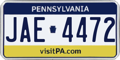 PA license plate JAE4472