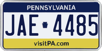 PA license plate JAE4485