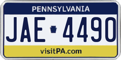 PA license plate JAE4490