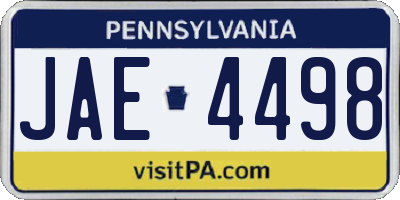 PA license plate JAE4498