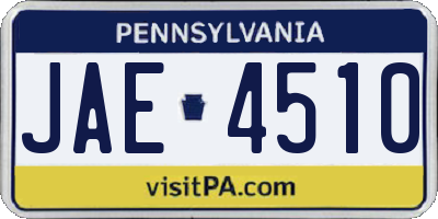 PA license plate JAE4510