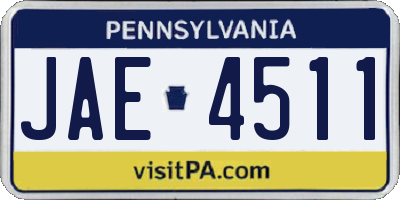PA license plate JAE4511