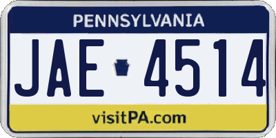 PA license plate JAE4514
