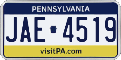 PA license plate JAE4519