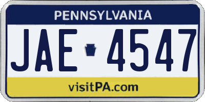 PA license plate JAE4547