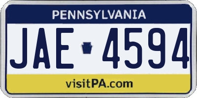 PA license plate JAE4594