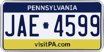 PA license plate JAE4599