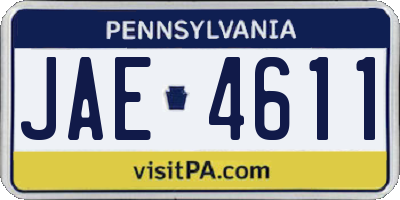 PA license plate JAE4611