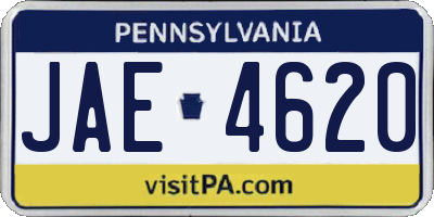 PA license plate JAE4620