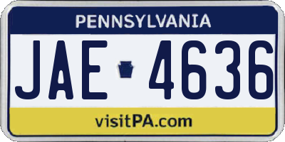 PA license plate JAE4636