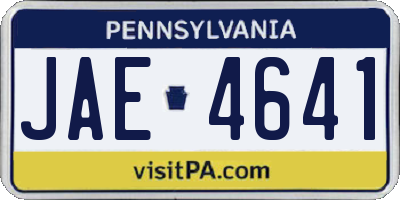 PA license plate JAE4641