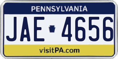 PA license plate JAE4656