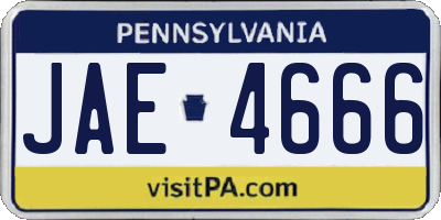 PA license plate JAE4666