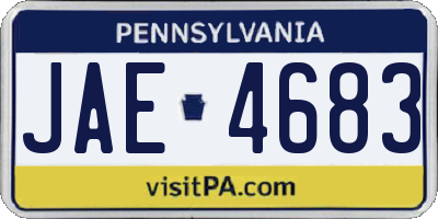 PA license plate JAE4683