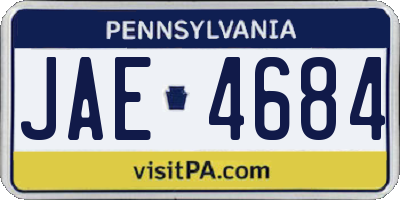 PA license plate JAE4684