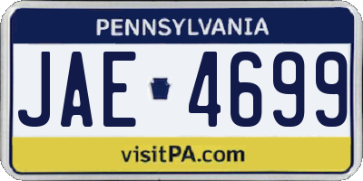 PA license plate JAE4699