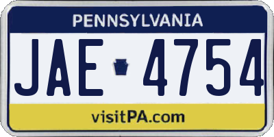 PA license plate JAE4754