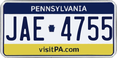 PA license plate JAE4755