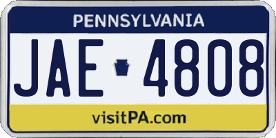 PA license plate JAE4808