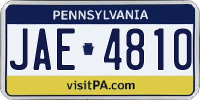 PA license plate JAE4810