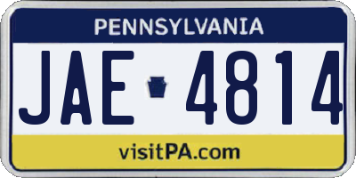 PA license plate JAE4814