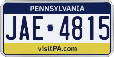 PA license plate JAE4815