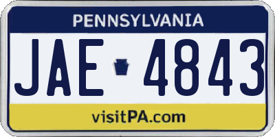 PA license plate JAE4843