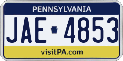 PA license plate JAE4853