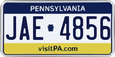 PA license plate JAE4856
