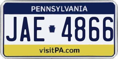 PA license plate JAE4866