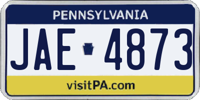 PA license plate JAE4873