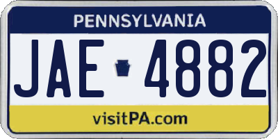 PA license plate JAE4882