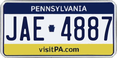PA license plate JAE4887
