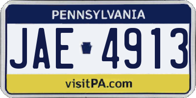 PA license plate JAE4913