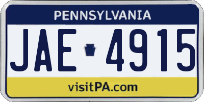 PA license plate JAE4915