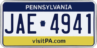 PA license plate JAE4941