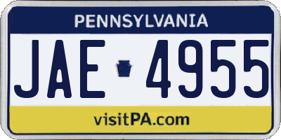 PA license plate JAE4955